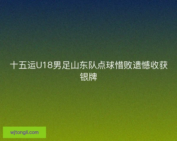 十五运U18男足山东队点球惜败遗憾收获银牌